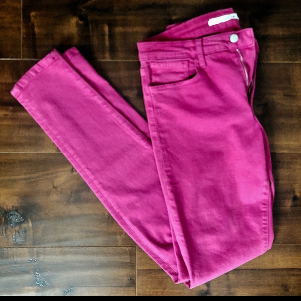 COPY - COPY - Fuscia Joe's Jeans mid rise skinny ankle